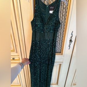 Beautiful emerald green sequined gown